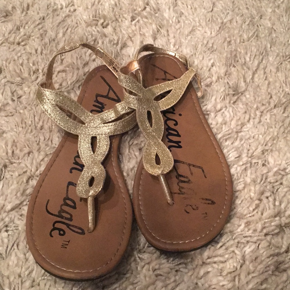 American Eagle Sparkle Flat Sandals Size:10